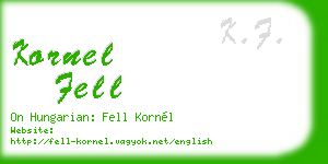kornel fell business card